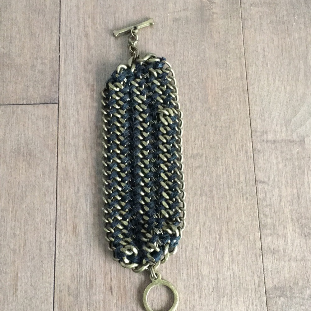 Fabric & metal bracelet NWOT